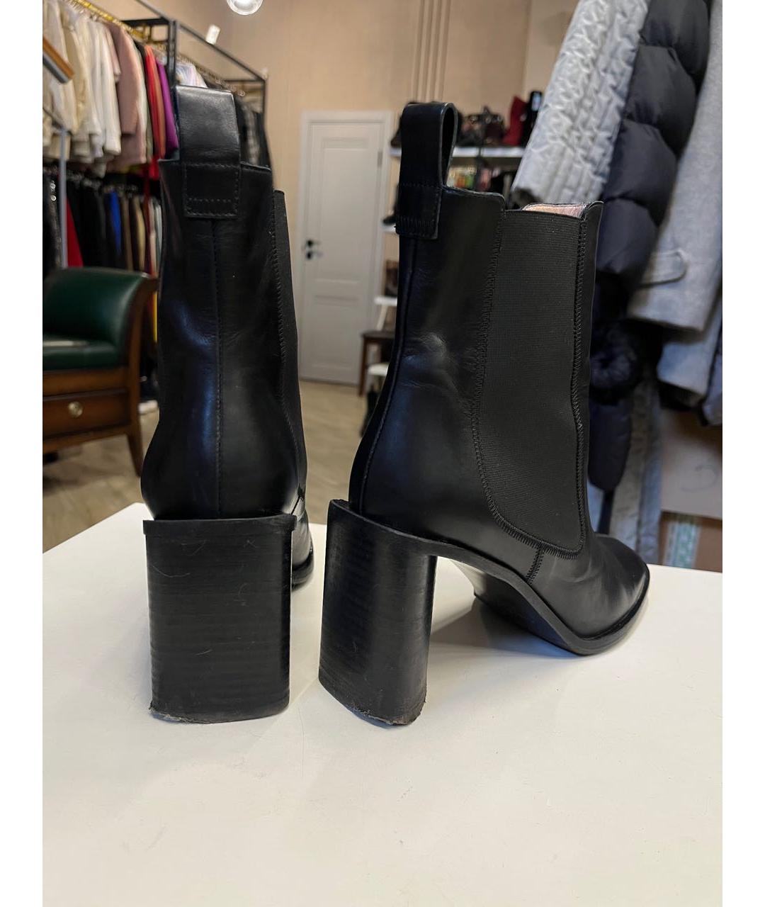ACNE STUDIOS Черные кожаные ботильоны, фото 4
