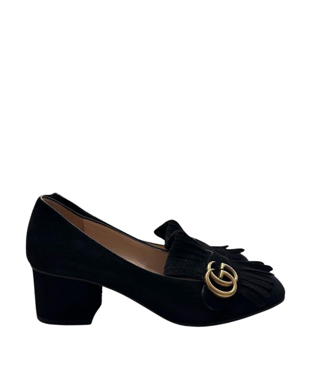 GUCCI Черные замшевые туфли, фото 1