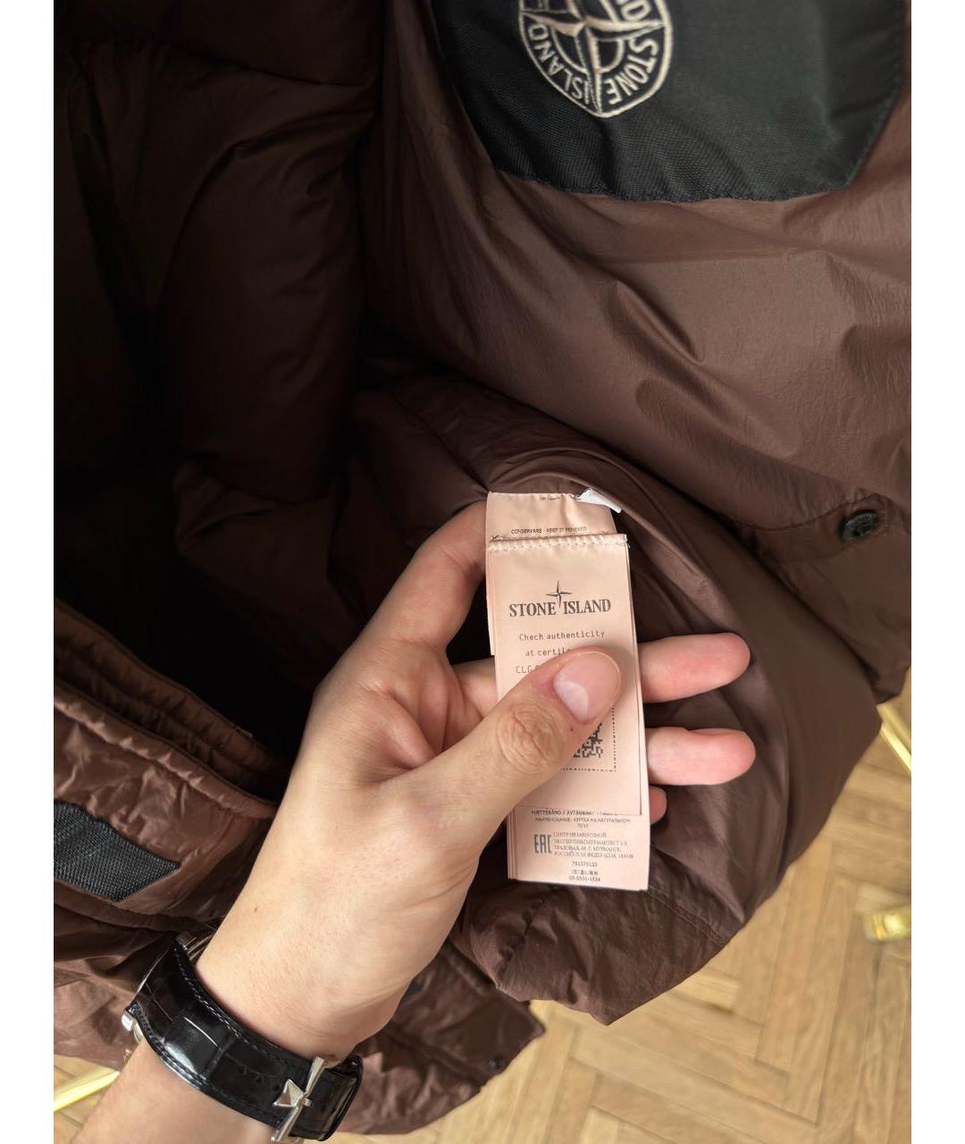 STONE ISLAND Коричневый пуховик, фото 6