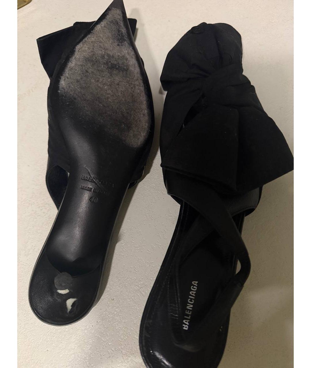BALENCIAGA Черные кожаные туфли, фото 6
