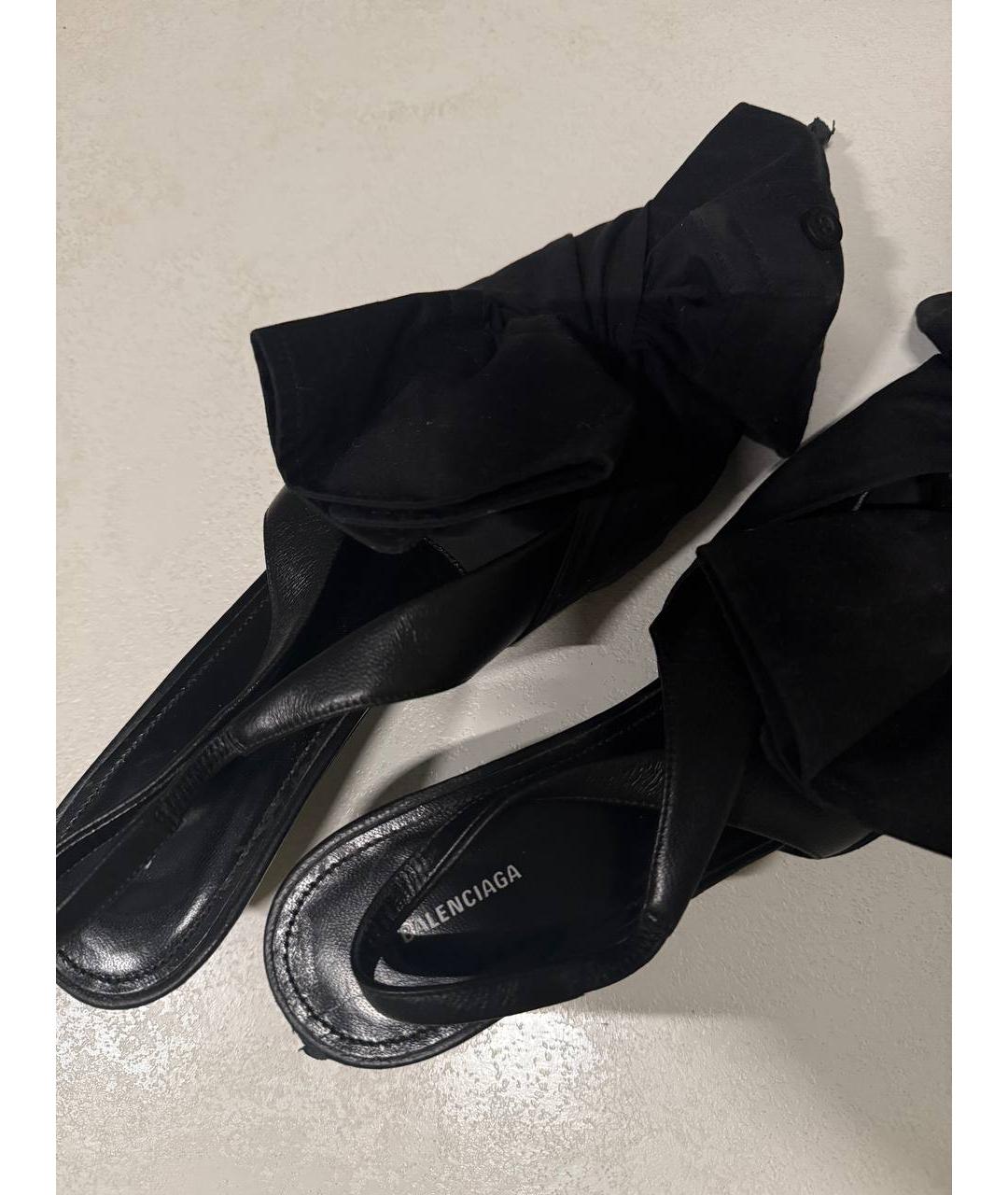 BALENCIAGA Черные кожаные туфли, фото 7