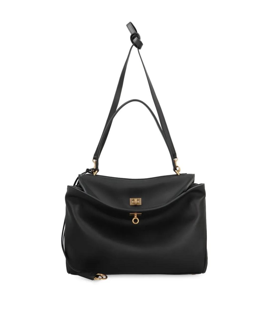 BALENCIAGA Черная кожаная сумка через плечо, фото 5