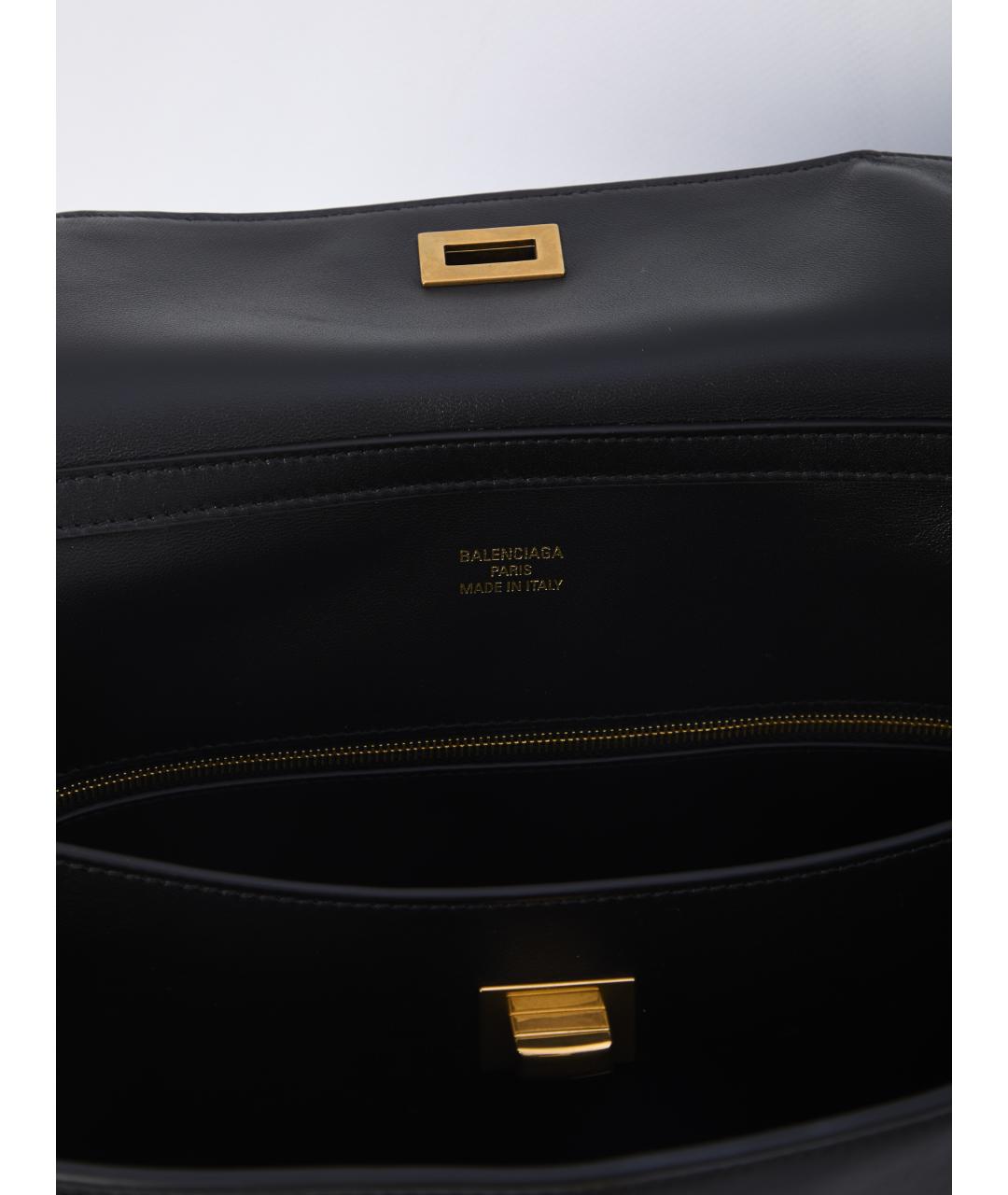 BALENCIAGA Черная кожаная сумка через плечо, фото 4