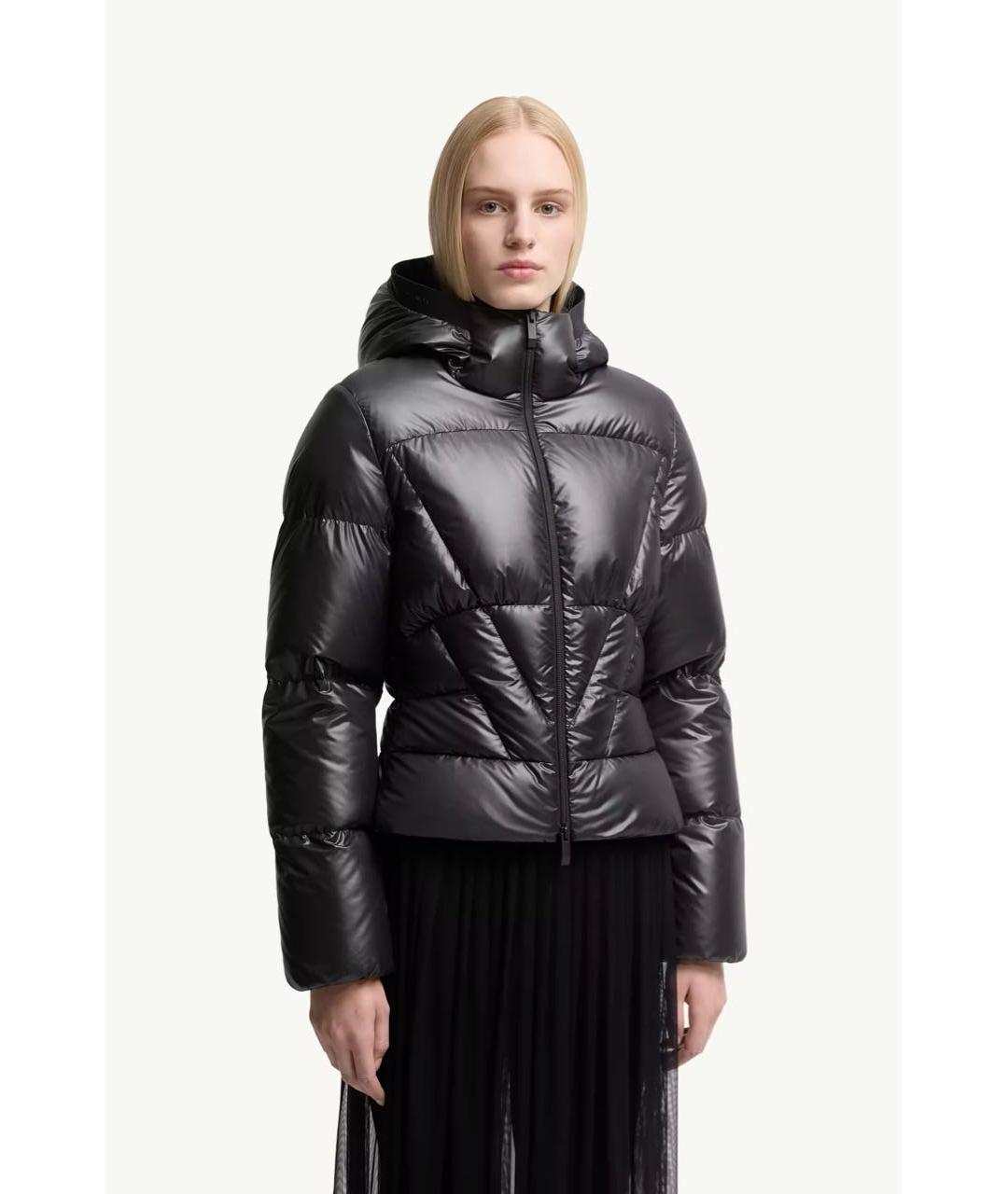 MONCLER Черный пуховик, фото 2