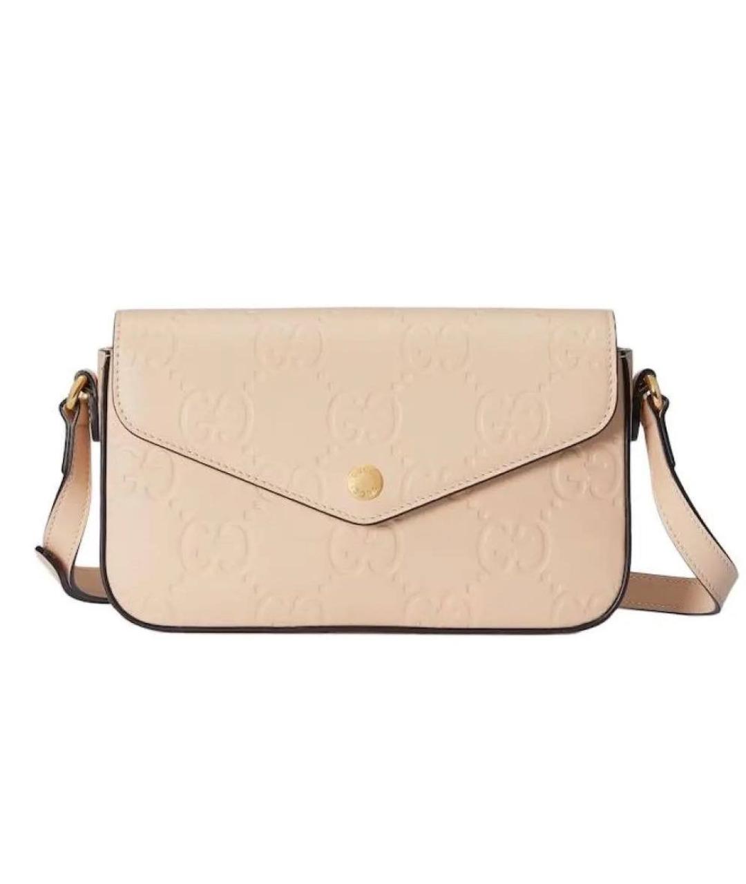 GUCCI Бежевая кожаная сумка через плечо, фото 1