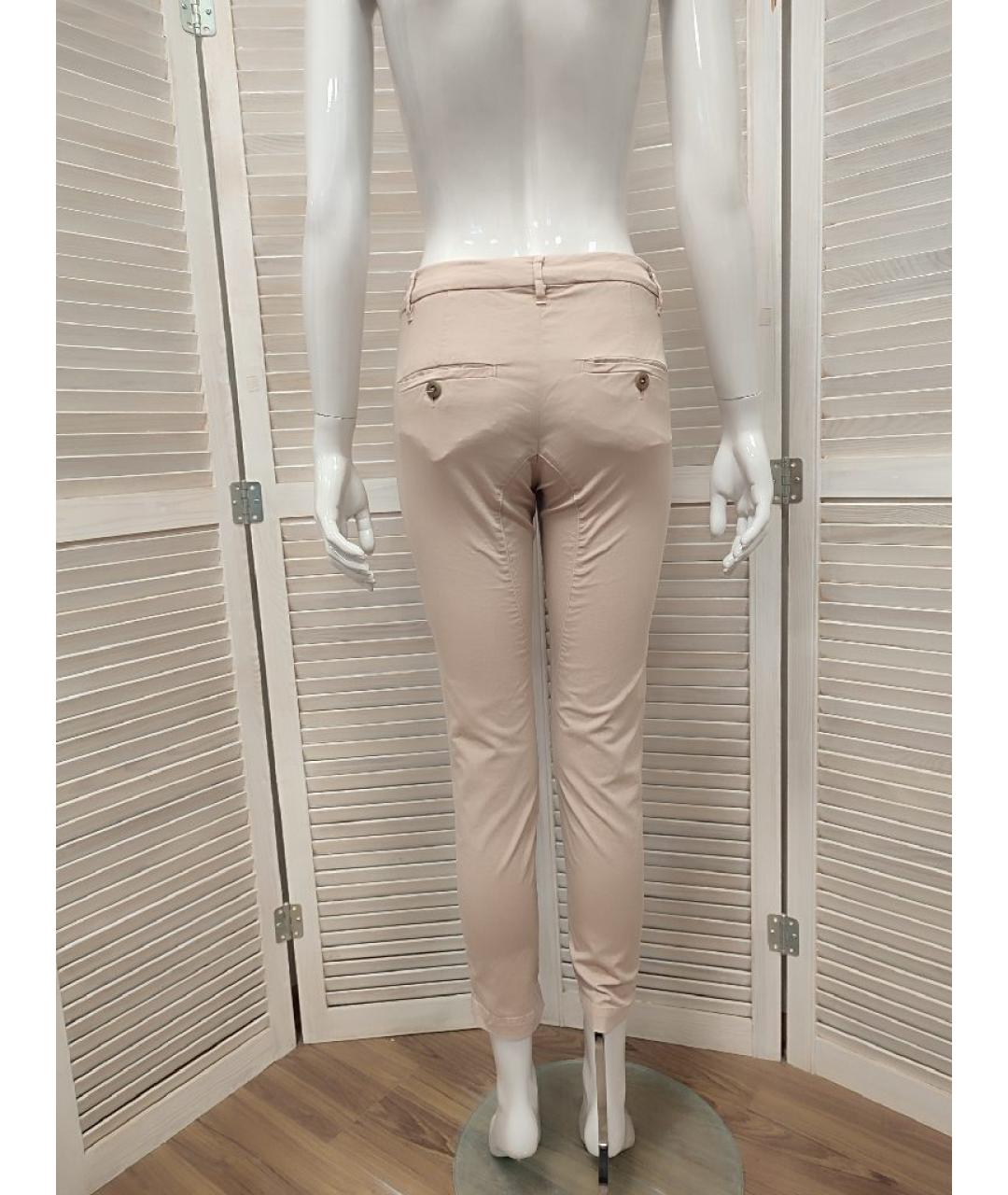 BRUNELLO CUCINELLI Бежевые хлопко-эластановые брюки узкие, фото 2