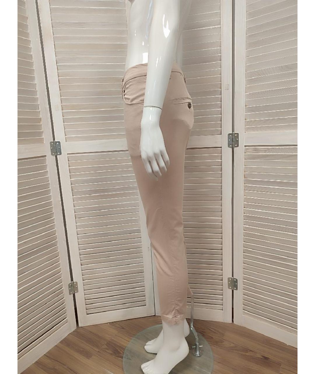 BRUNELLO CUCINELLI Бежевые хлопко-эластановые брюки узкие, фото 5