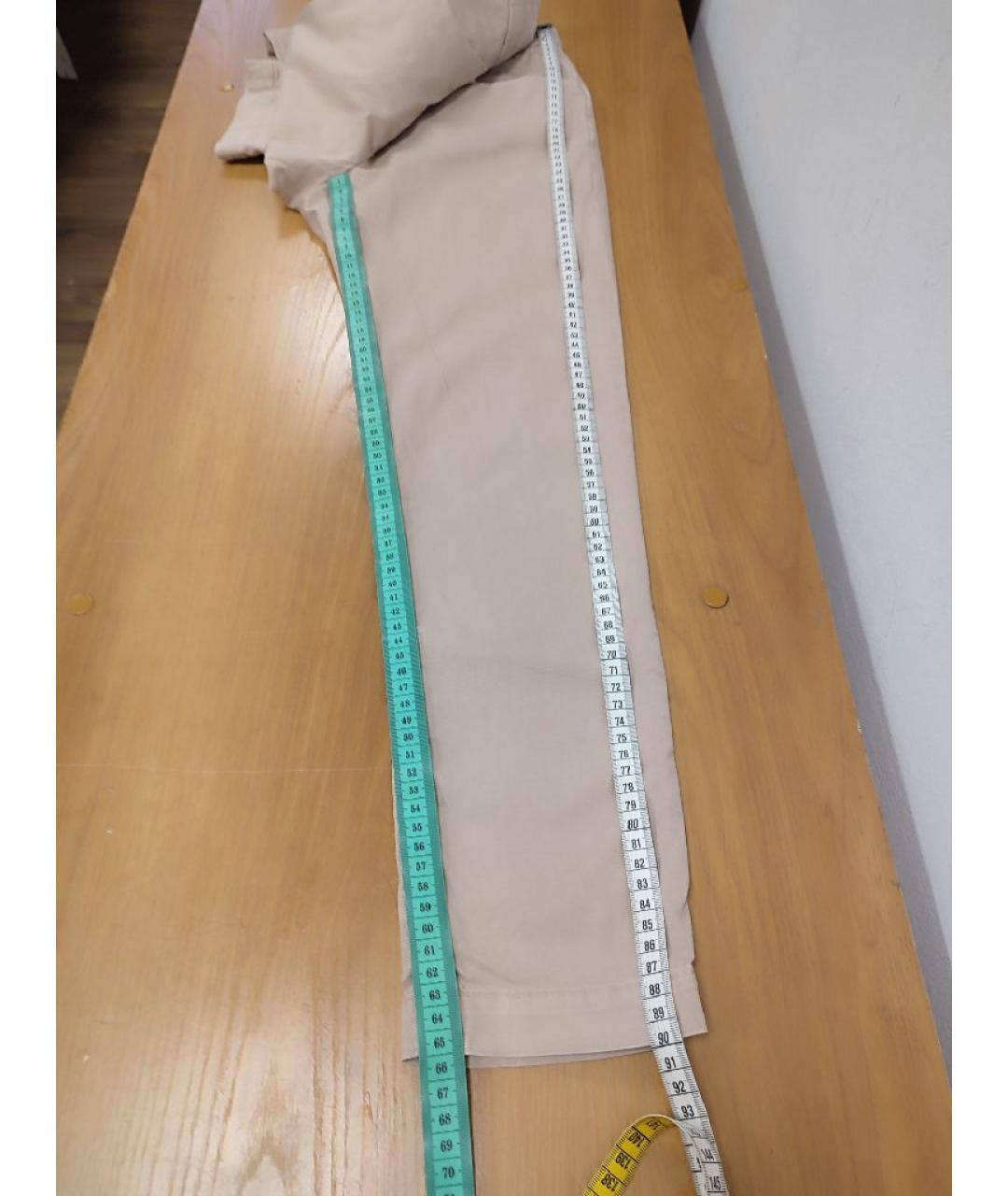 BRUNELLO CUCINELLI Бежевые хлопко-эластановые брюки узкие, фото 8