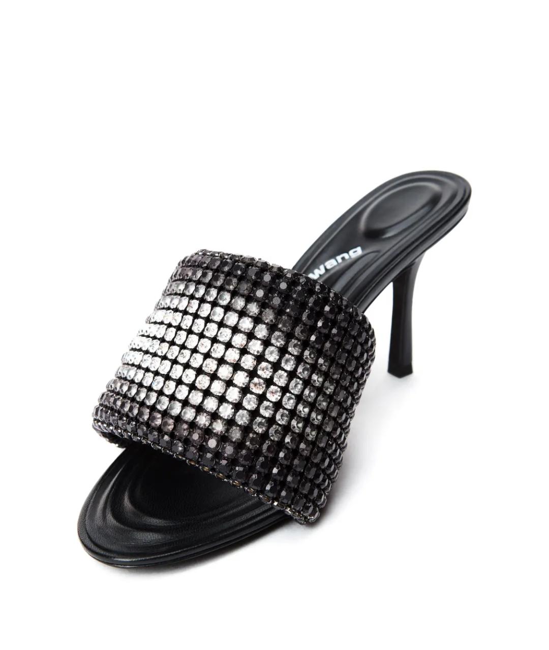 ALEXANDER WANG Черные кожаные мюли, фото 3