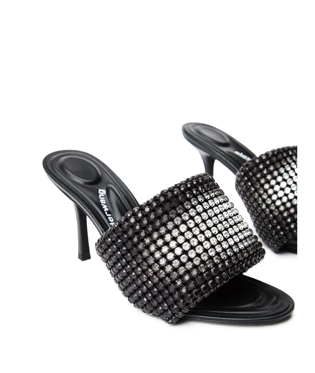 ALEXANDER WANG Черные кожаные мюли, фото 2
