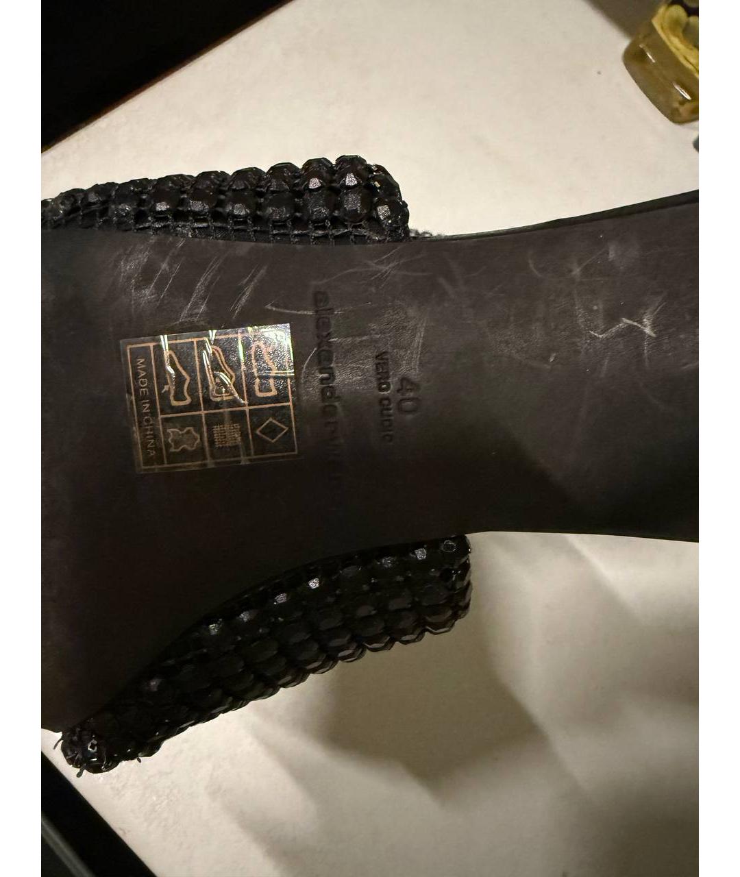 ALEXANDER WANG Черные кожаные мюли, фото 7