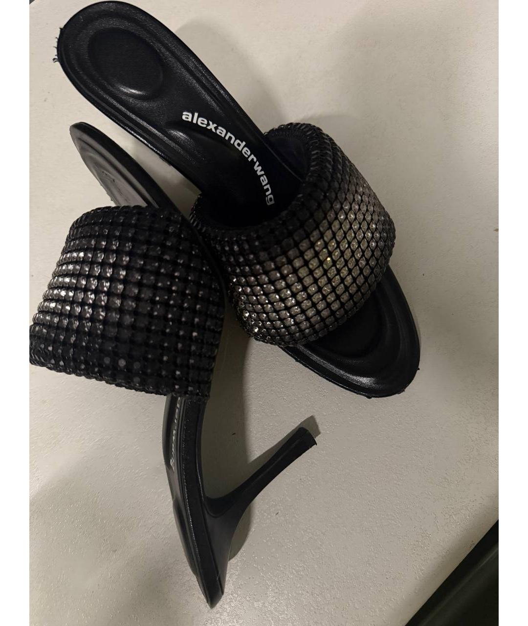 ALEXANDER WANG Черные кожаные мюли, фото 8