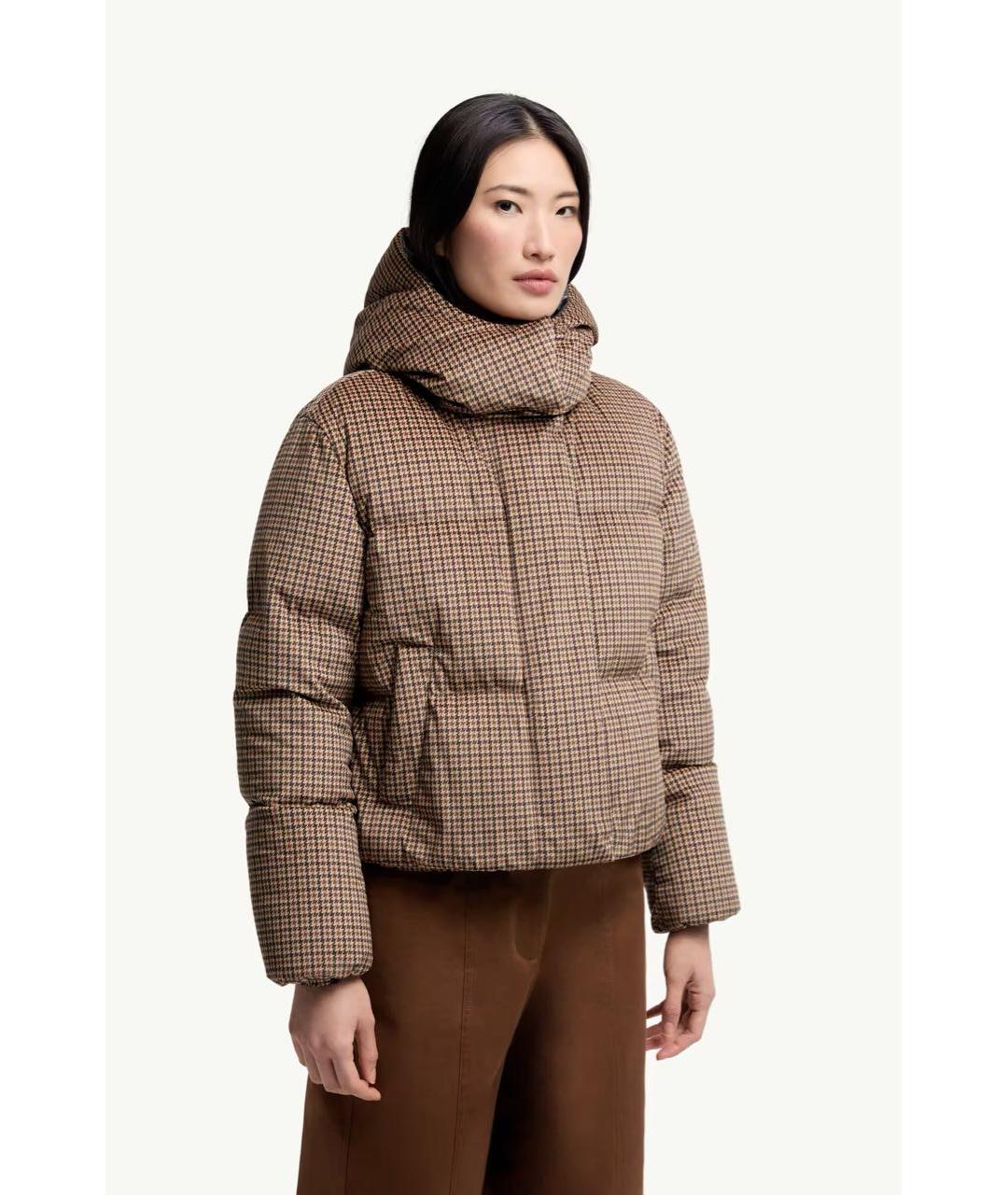 MONCLER Коричневый пуховик, фото 2