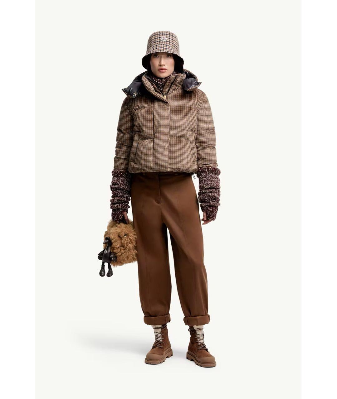 MONCLER Коричневый пуховик, фото 5