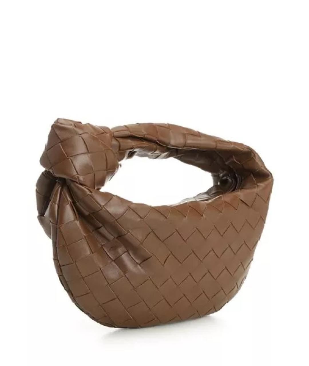 BOTTEGA VENETA Коричневая кожаная сумка с короткими ручками, фото 3