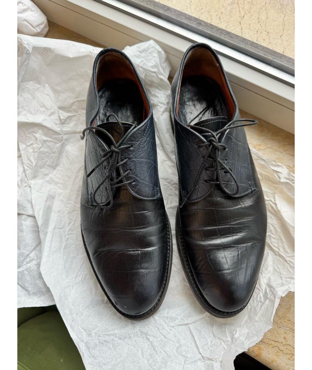 SANTONI Темно-синие кожаные лоферы, фото 3