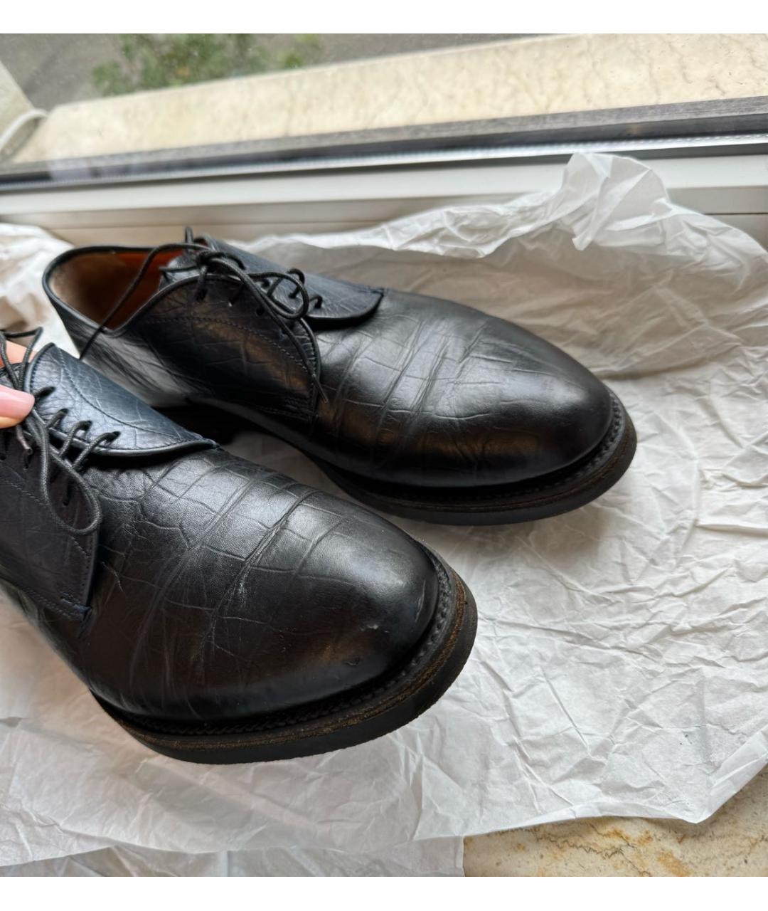 SANTONI Темно-синие кожаные лоферы, фото 2