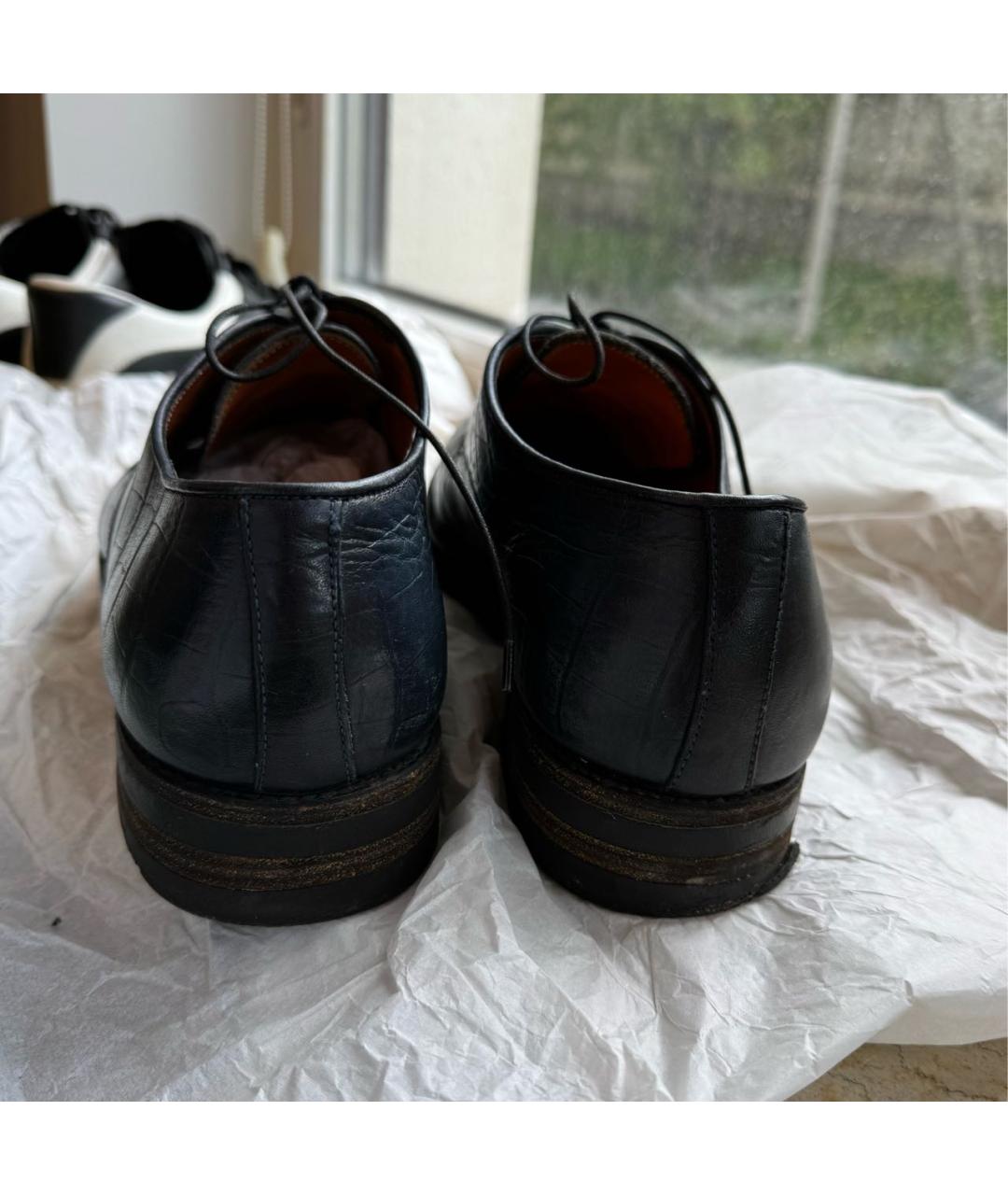 SANTONI Темно-синие кожаные лоферы, фото 4