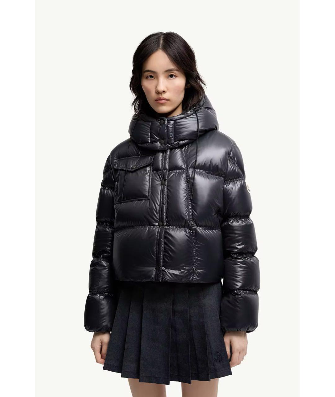 MONCLER Черный пуховик, фото 2