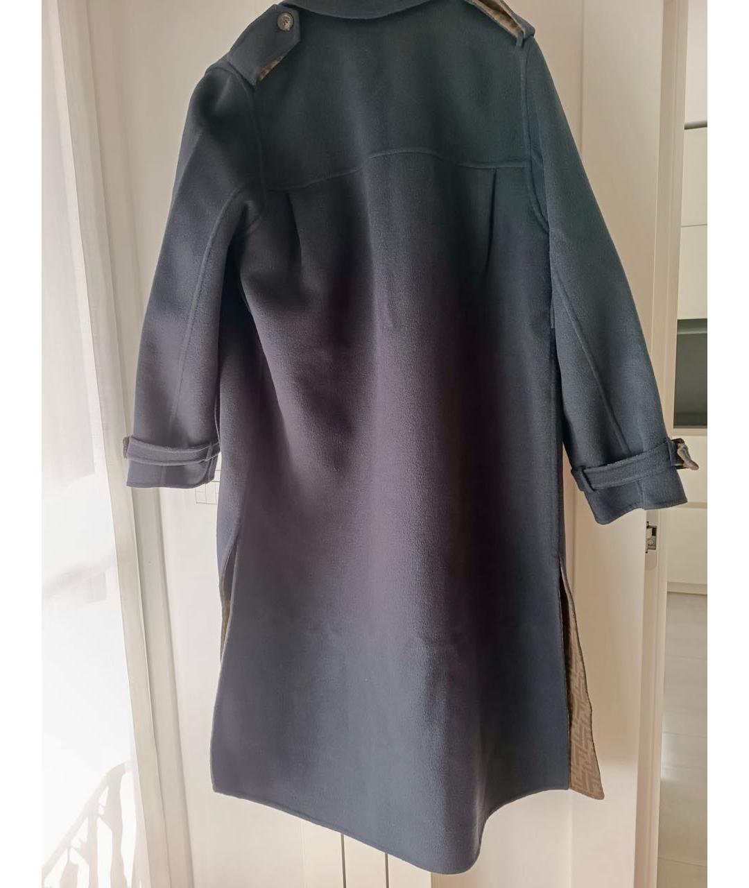 FENDI Синее шерстяное пальто, фото 2