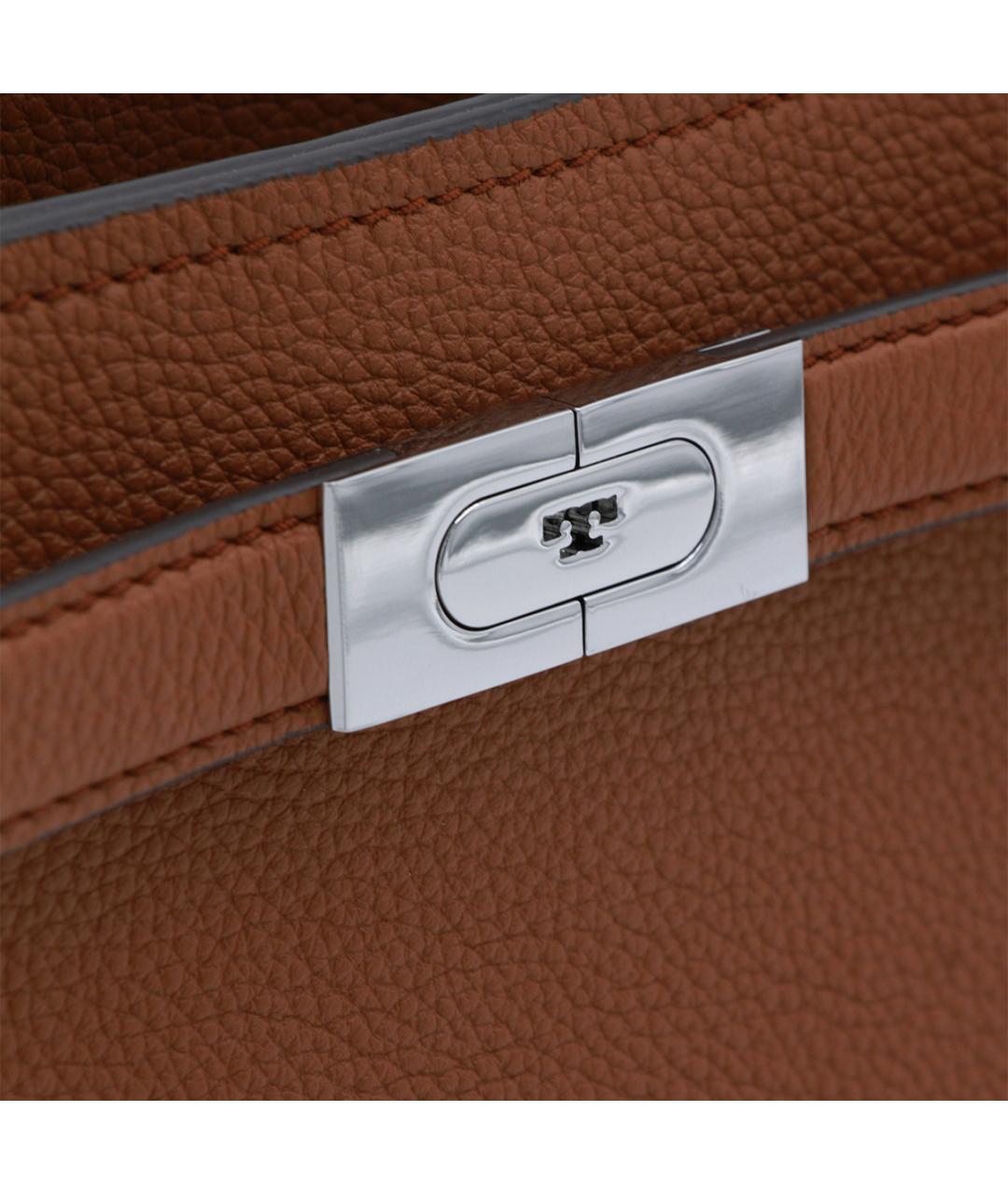 TORY BURCH Коричневая кожаная сумка тоут, фото 4