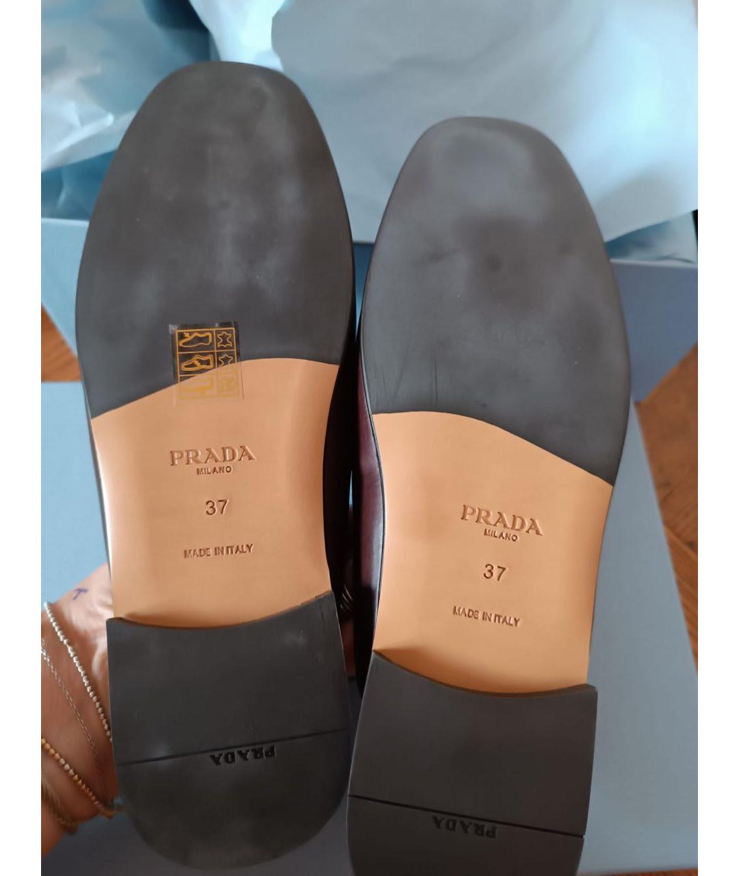 PRADA Коричневые кожаные мюли, фото 4