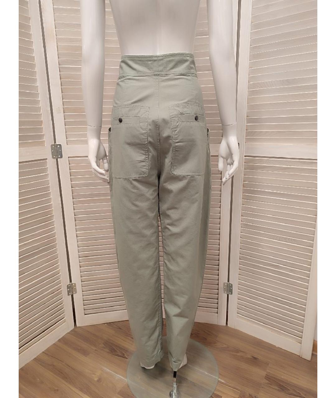 ISABEL MARANT ETOILE Зеленые хлопковые брюки широкие, фото 2