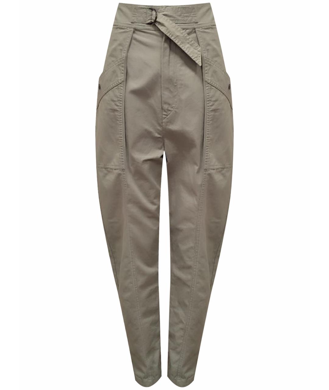 ISABEL MARANT ETOILE Зеленые хлопковые брюки широкие, фото 1
