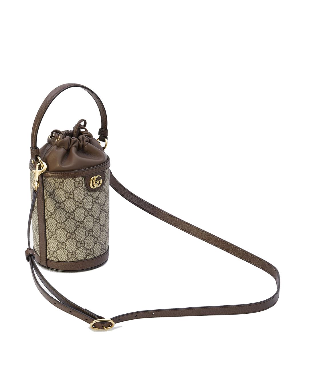 GUCCI Бежевая кожаная сумка с короткими ручками, фото 5