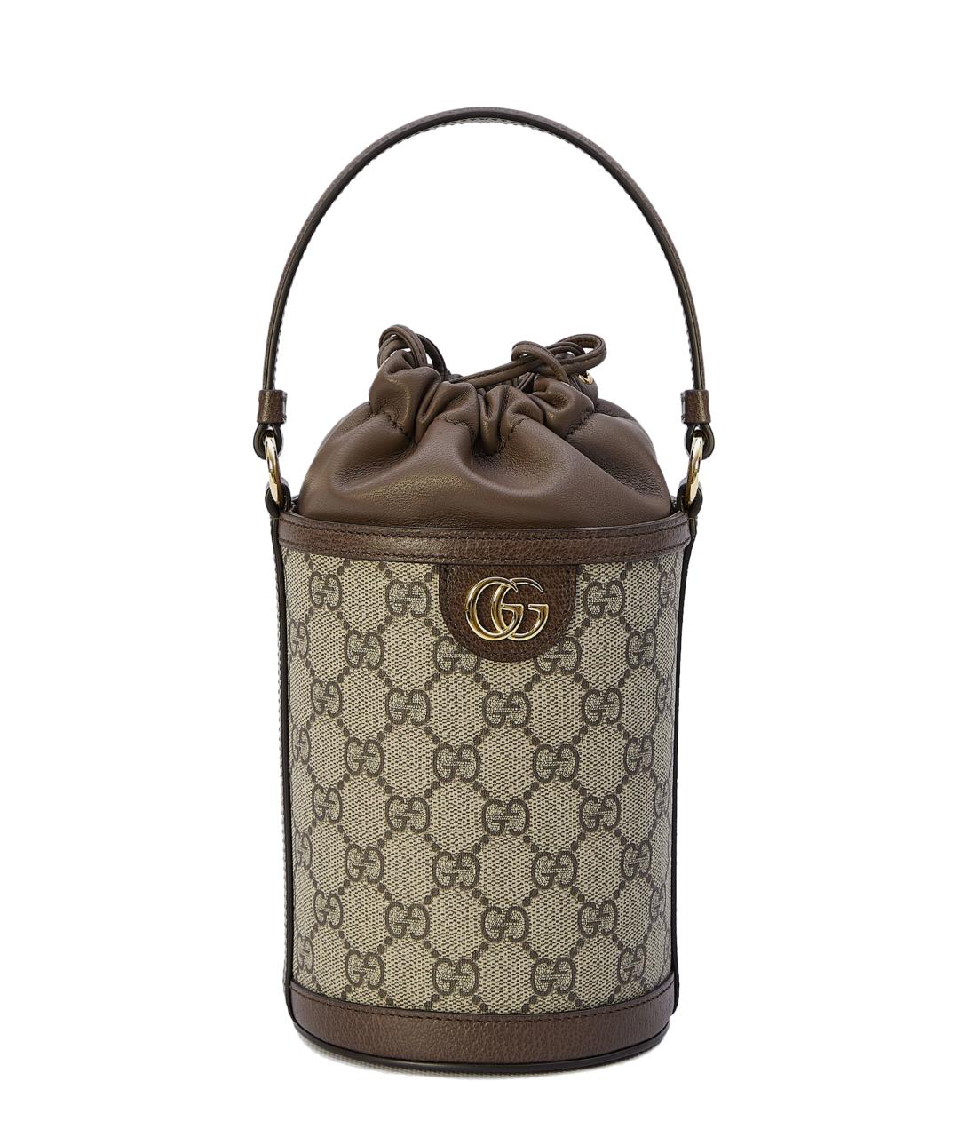 GUCCI Бежевая кожаная сумка с короткими ручками, фото 1