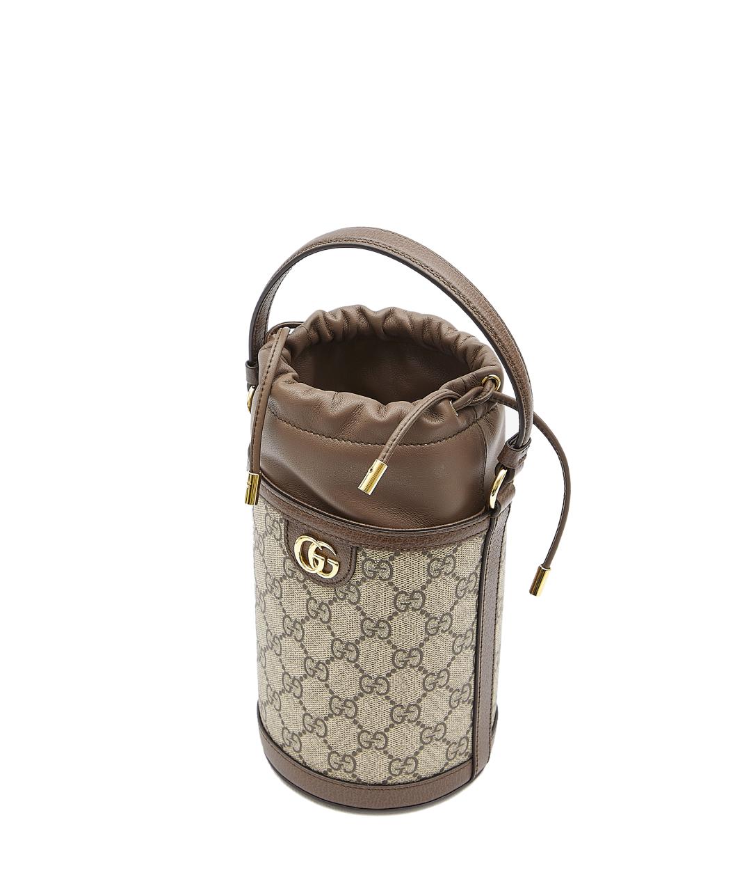 GUCCI Бежевая кожаная сумка с короткими ручками, фото 4