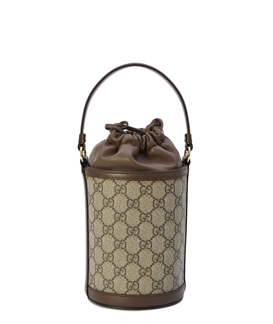 GUCCI Бежевая кожаная сумка с короткими ручками, фото 2