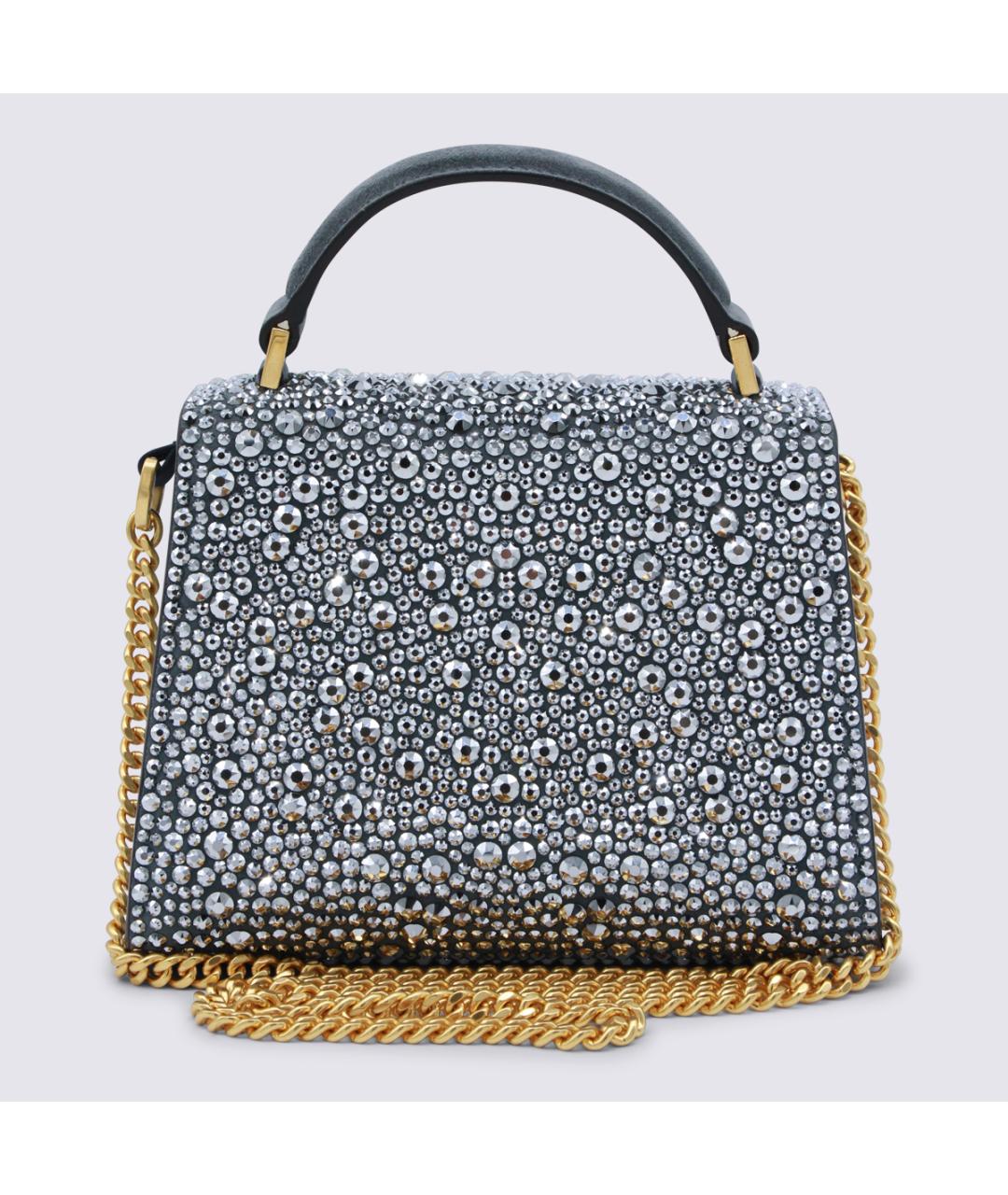 VALENTINO Серебряная кожаная сумка тоут, фото 3