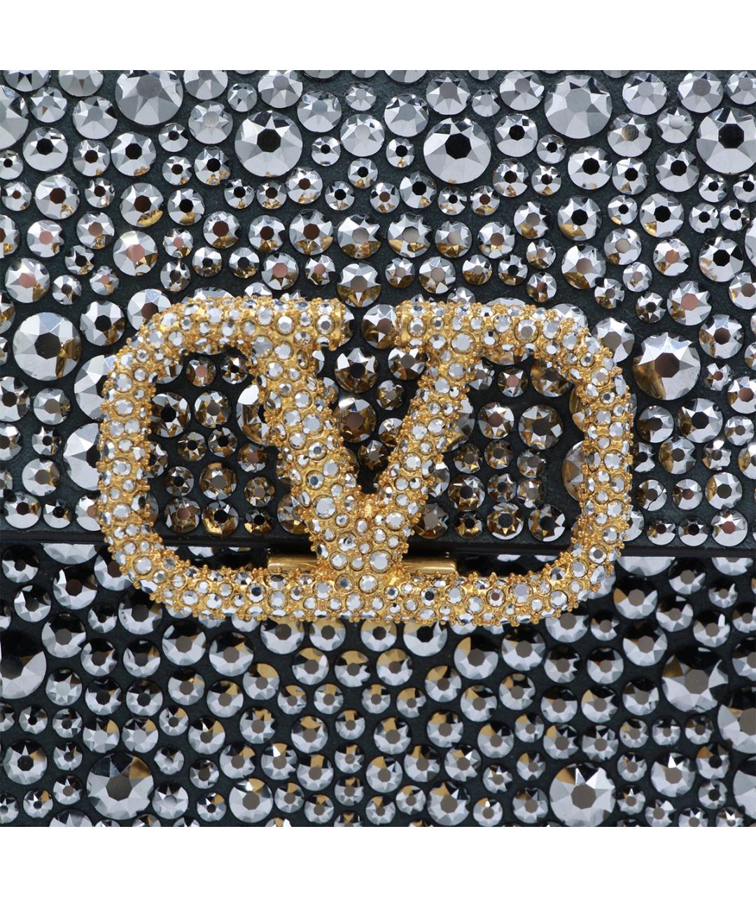 VALENTINO Серебряная кожаная сумка тоут, фото 4