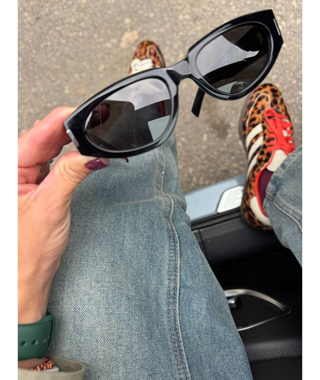 SAINT LAURENT Черные пластиковые солнцезащитные очки, фото 4