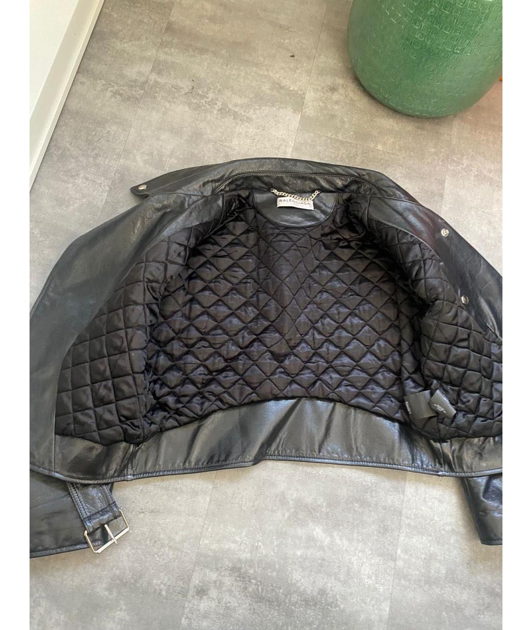 BALENCIAGA Черная кожаная куртка, фото 3
