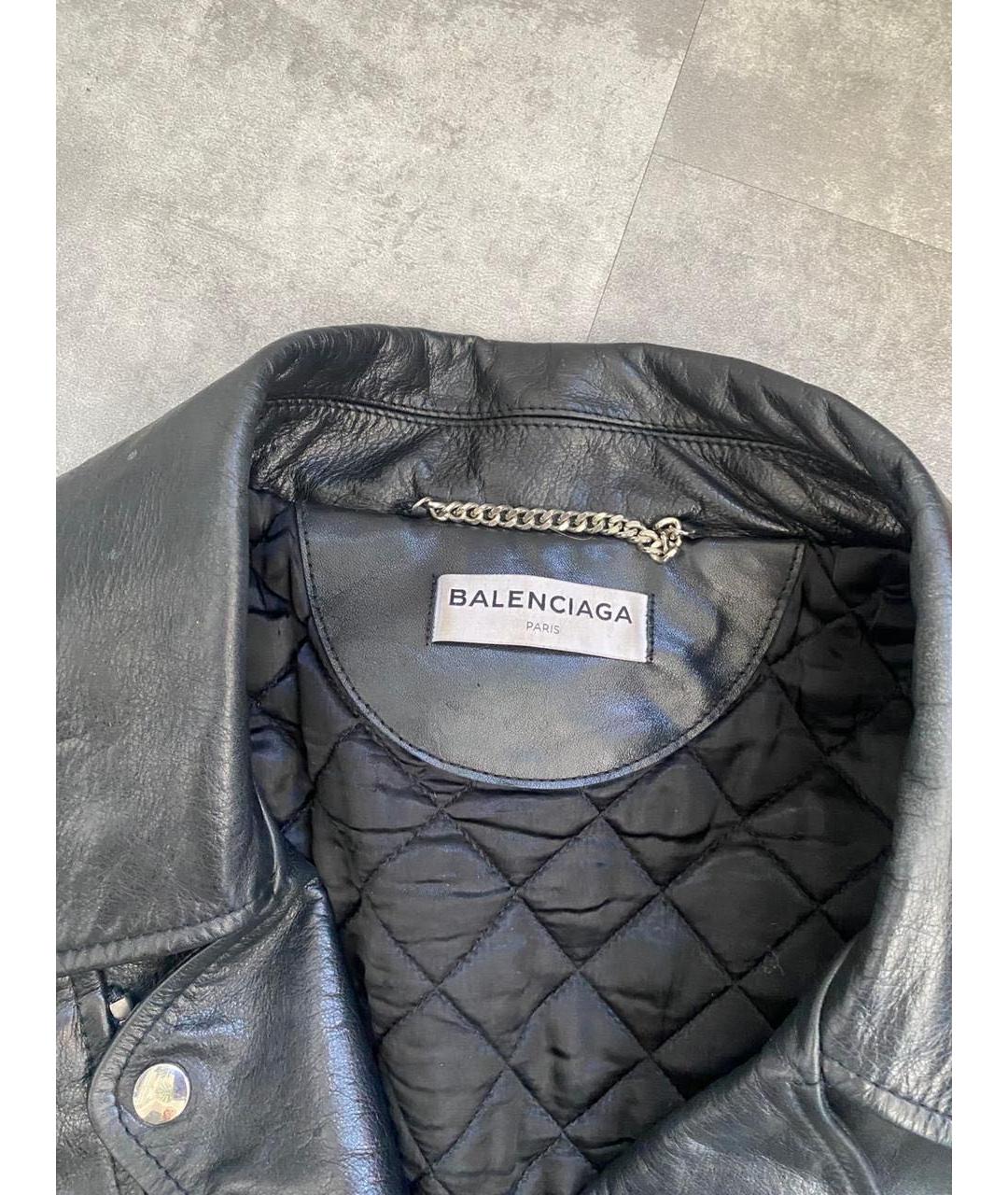 BALENCIAGA Черная кожаная куртка, фото 2