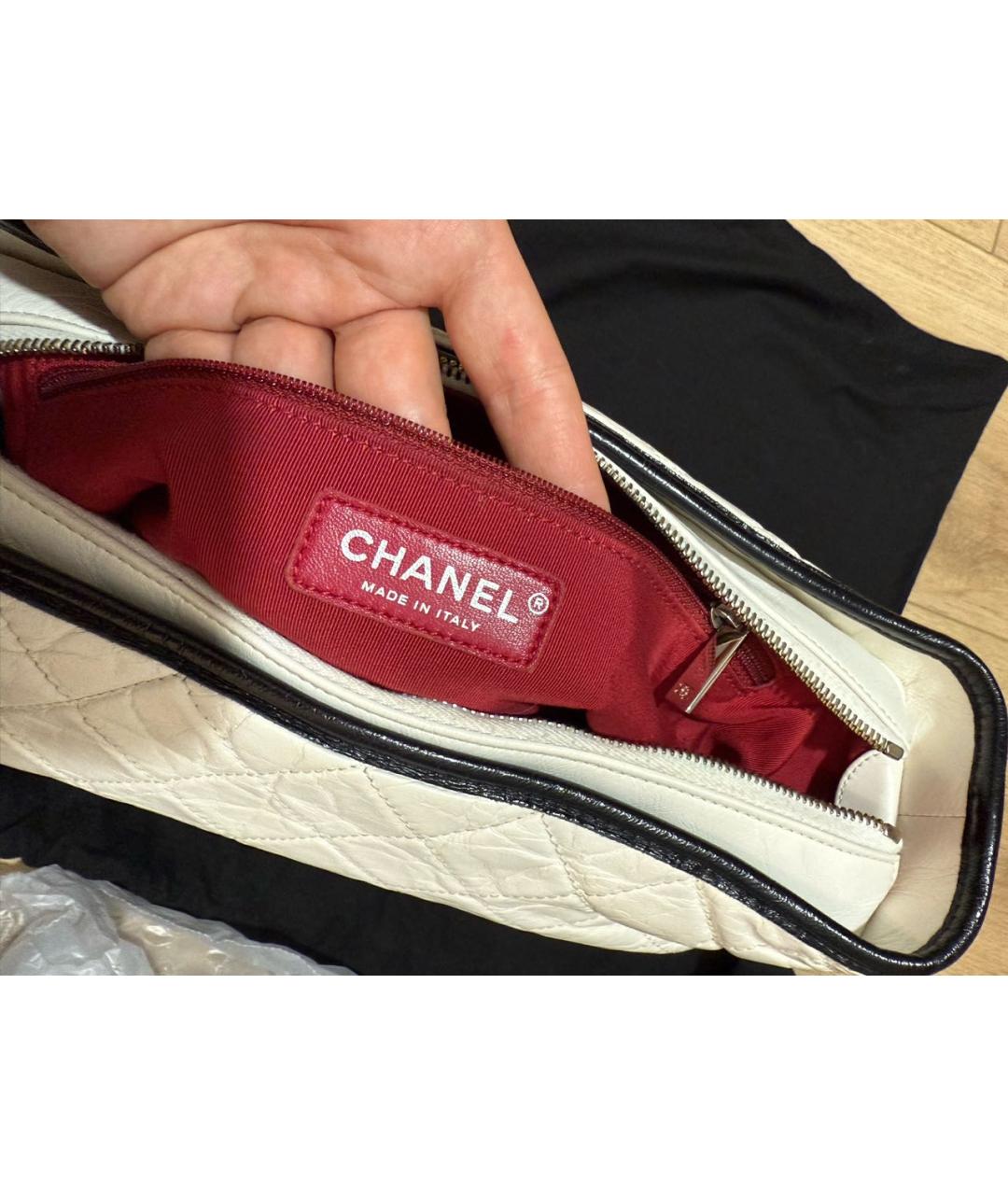 CHANEL Белая кожаная сумка через плечо, фото 6