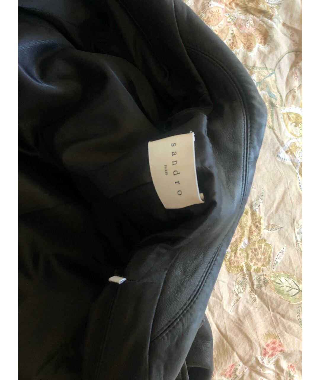 SANDRO Черная кожаная куртка, фото 7