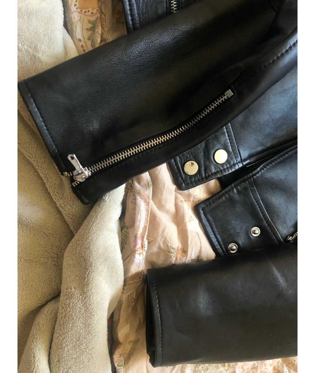 SANDRO Черная кожаная куртка, фото 8