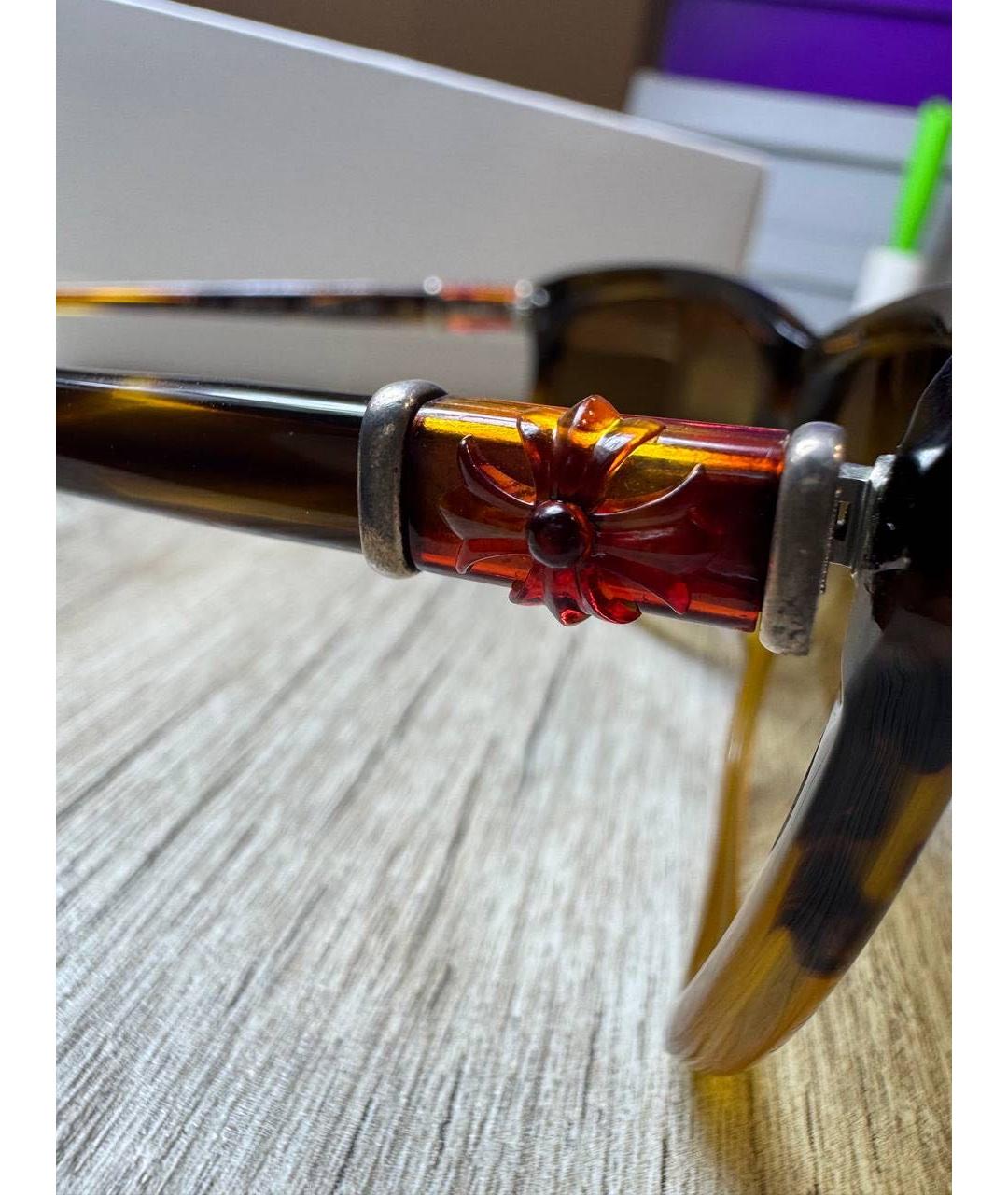 CHROME HEARTS Коричневые пластиковые солнцезащитные очки, фото 3