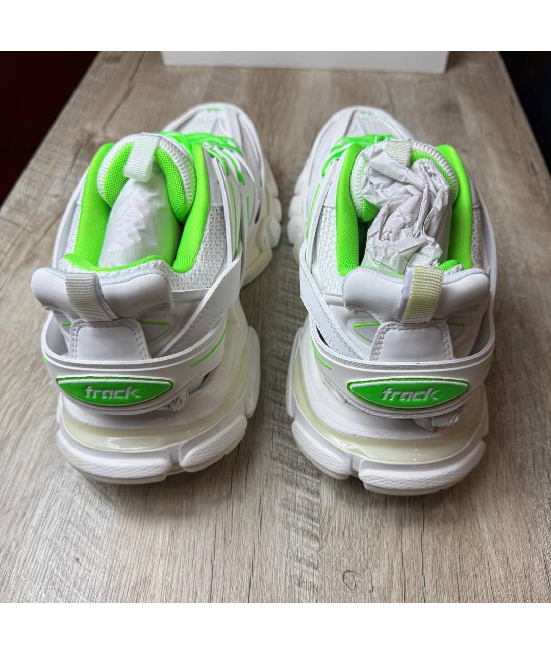 BALENCIAGA Белые кожаные низкие кроссовки / кеды, фото 4