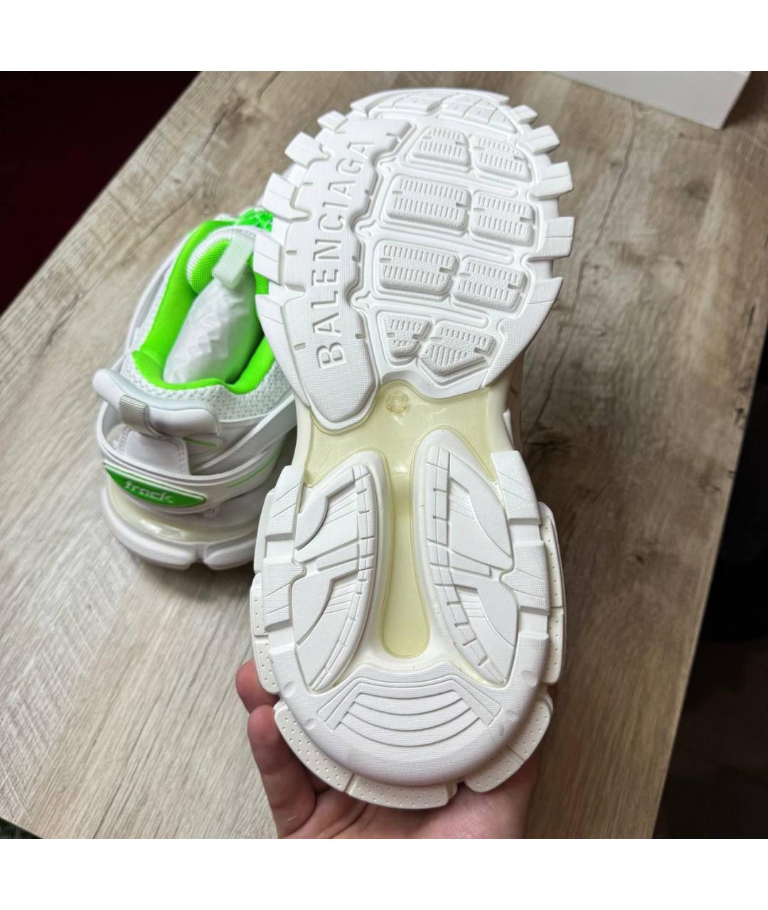 BALENCIAGA Белые кожаные низкие кроссовки / кеды, фото 6