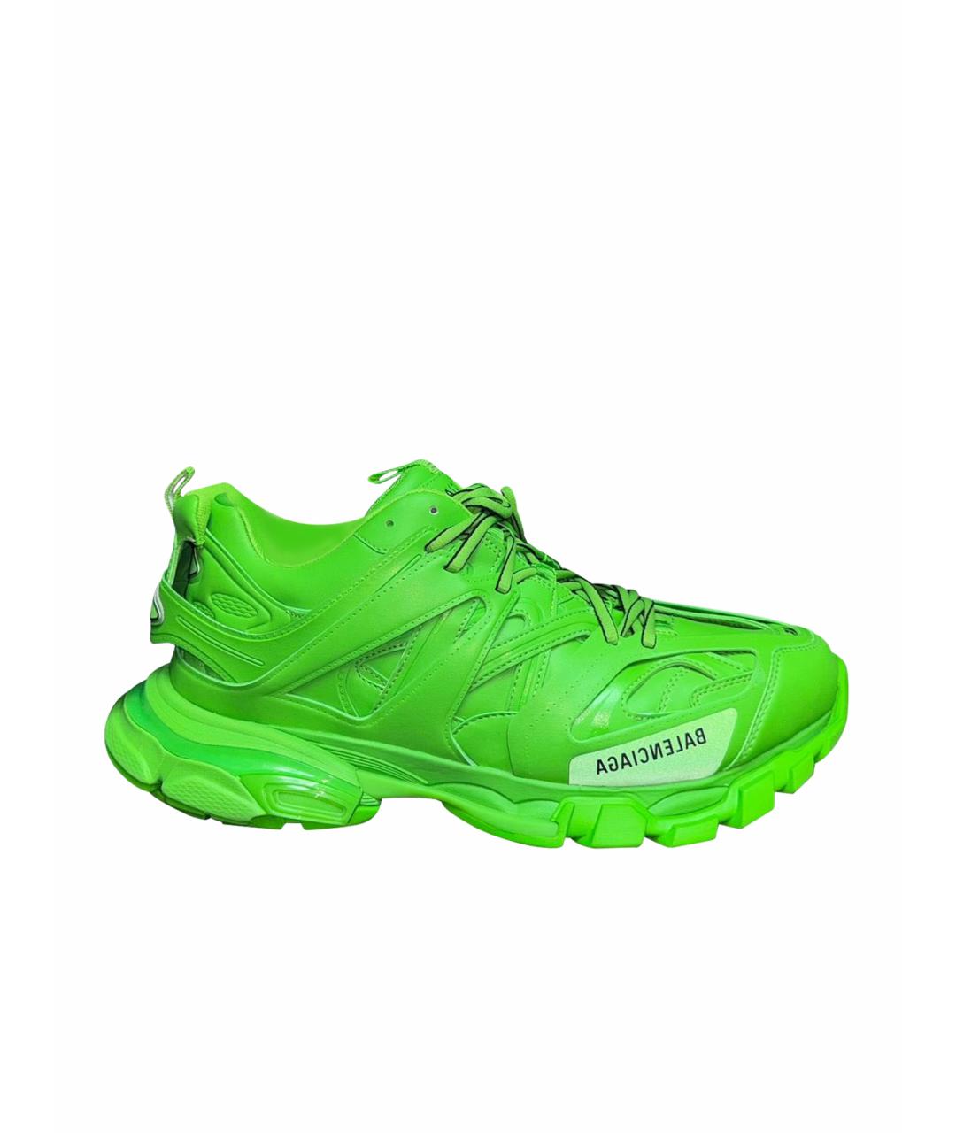 BALENCIAGA Зеленые кожаные низкие кроссовки / кеды, фото 1