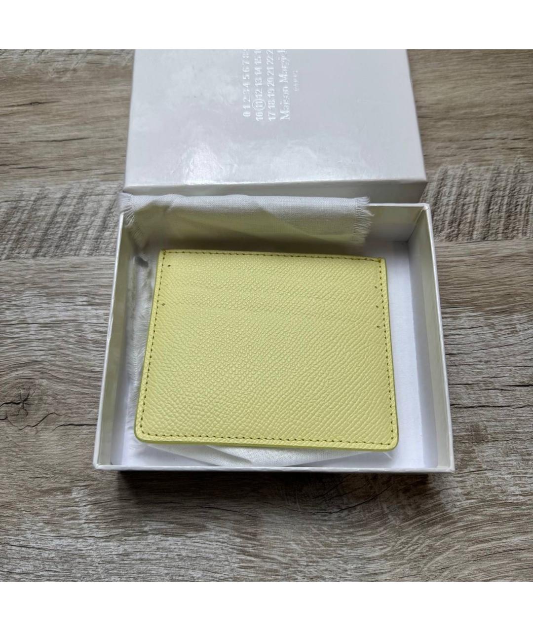 MAISON MARGIELA Желтая кожаная визитница, фото 3