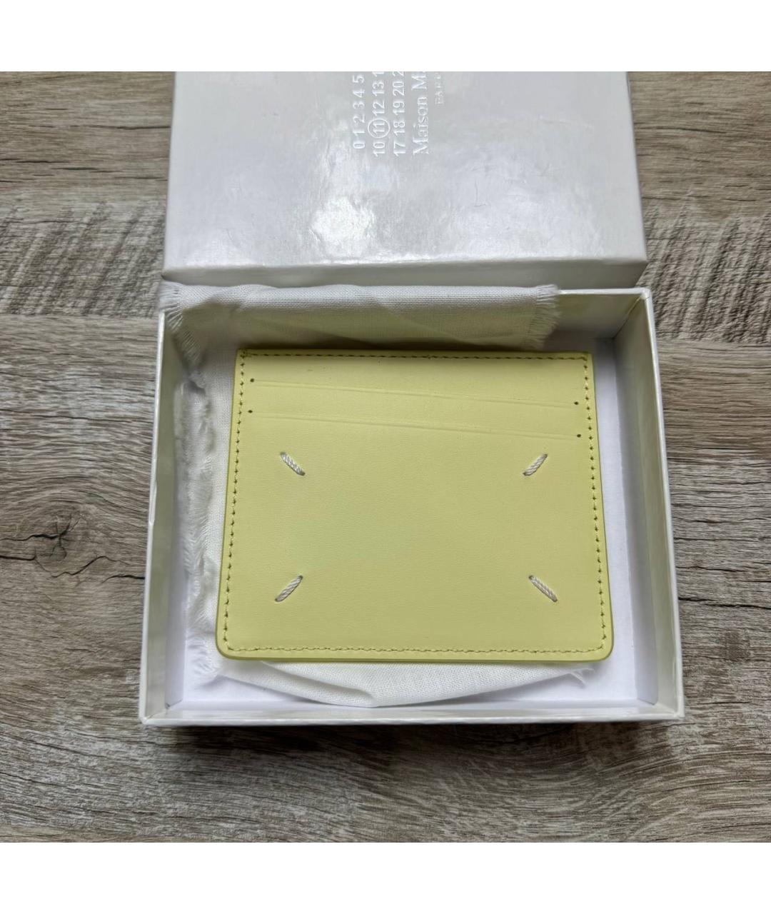 MAISON MARGIELA Желтая кожаная визитница, фото 7