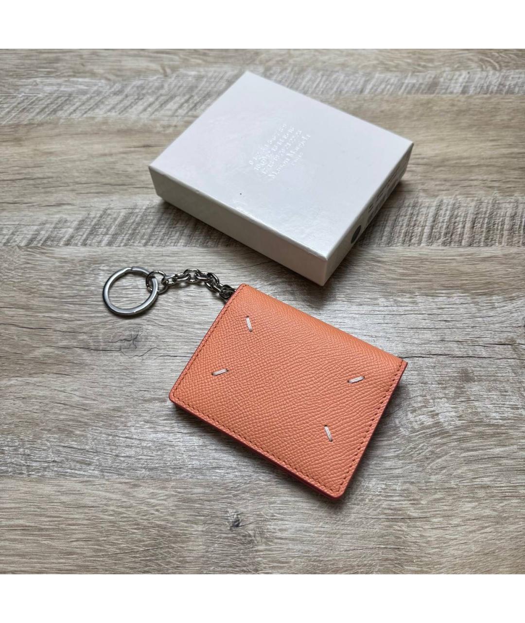 MAISON MARGIELA Коралловая кожаная визитница, фото 8