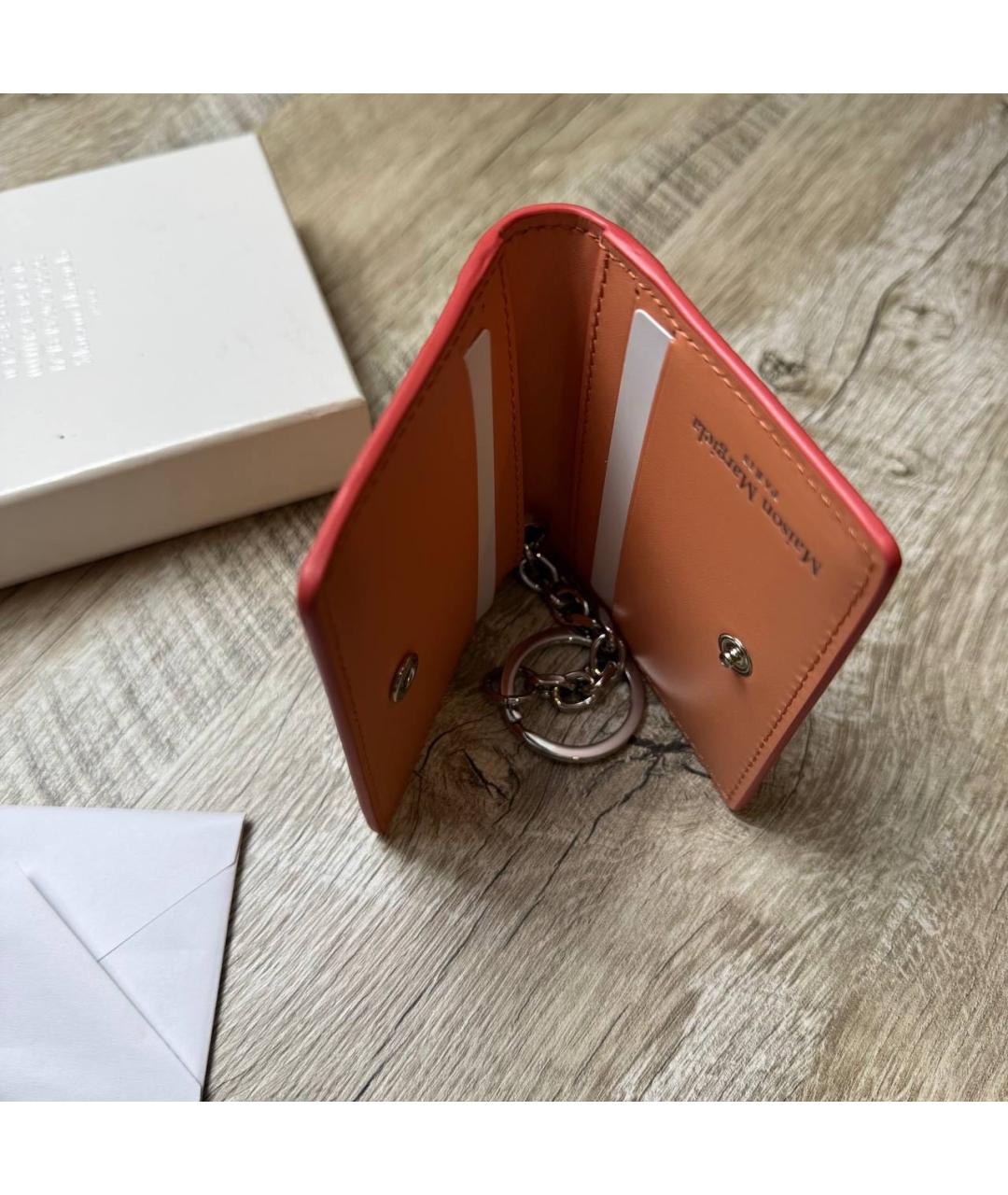 MAISON MARGIELA Коралловая кожаная визитница, фото 2