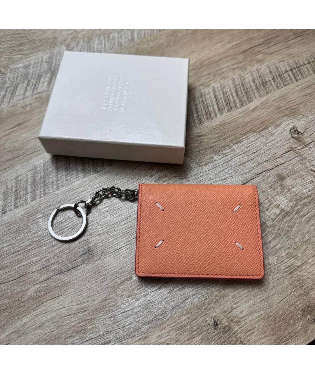MAISON MARGIELA Коралловая кожаная визитница, фото 7