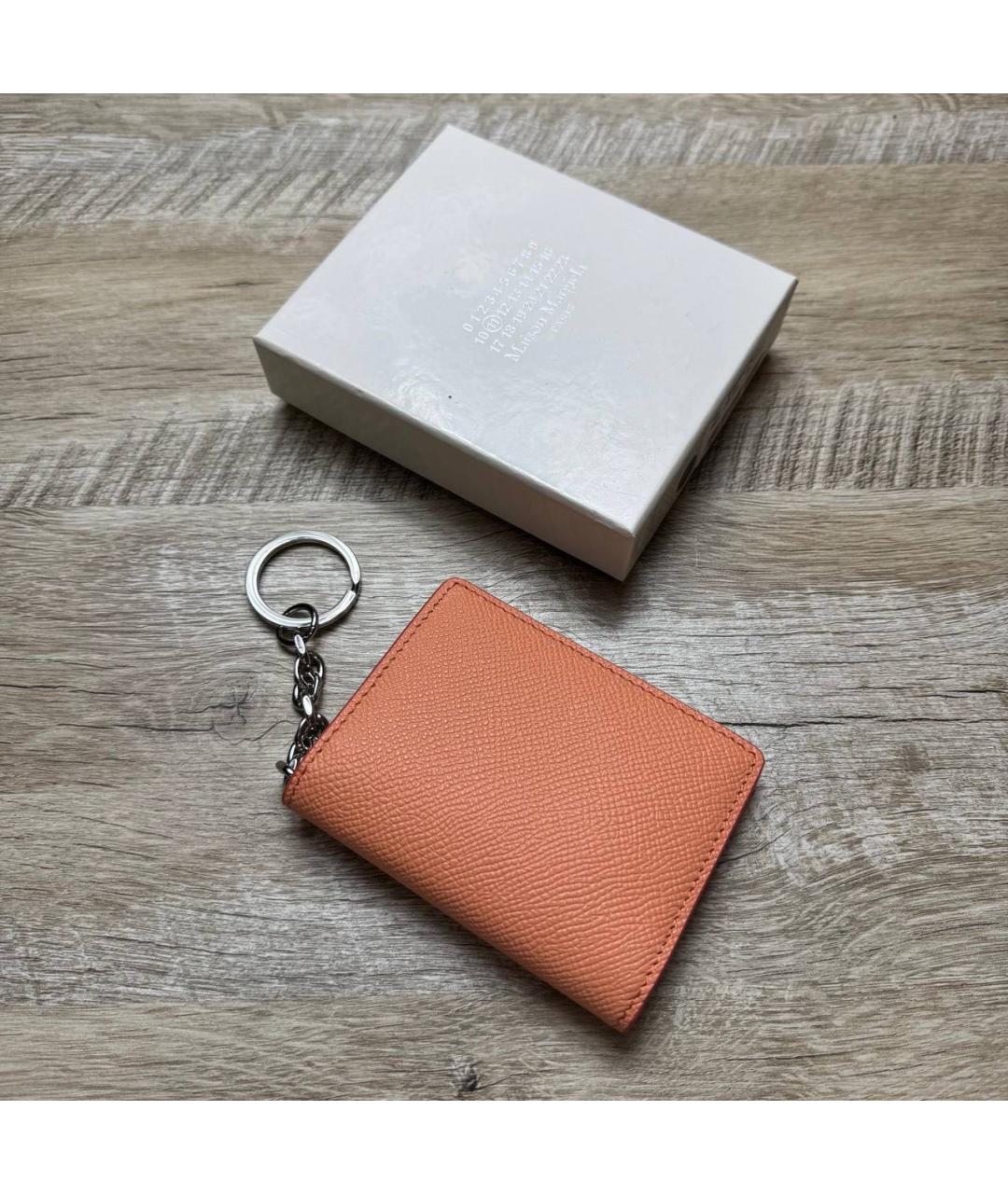 MAISON MARGIELA Коралловая кожаная визитница, фото 5